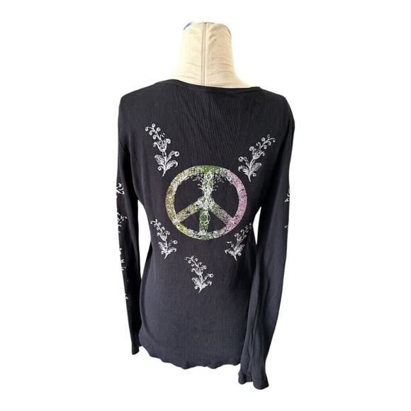 Vintage Sledge USA Y2K peace sign top Large - Picture 3 of 7